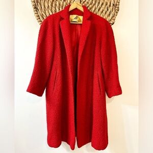 Vintage (1940’s) Rothmoor Women’s Red Boiled Wool Swing Coat (with flaws)